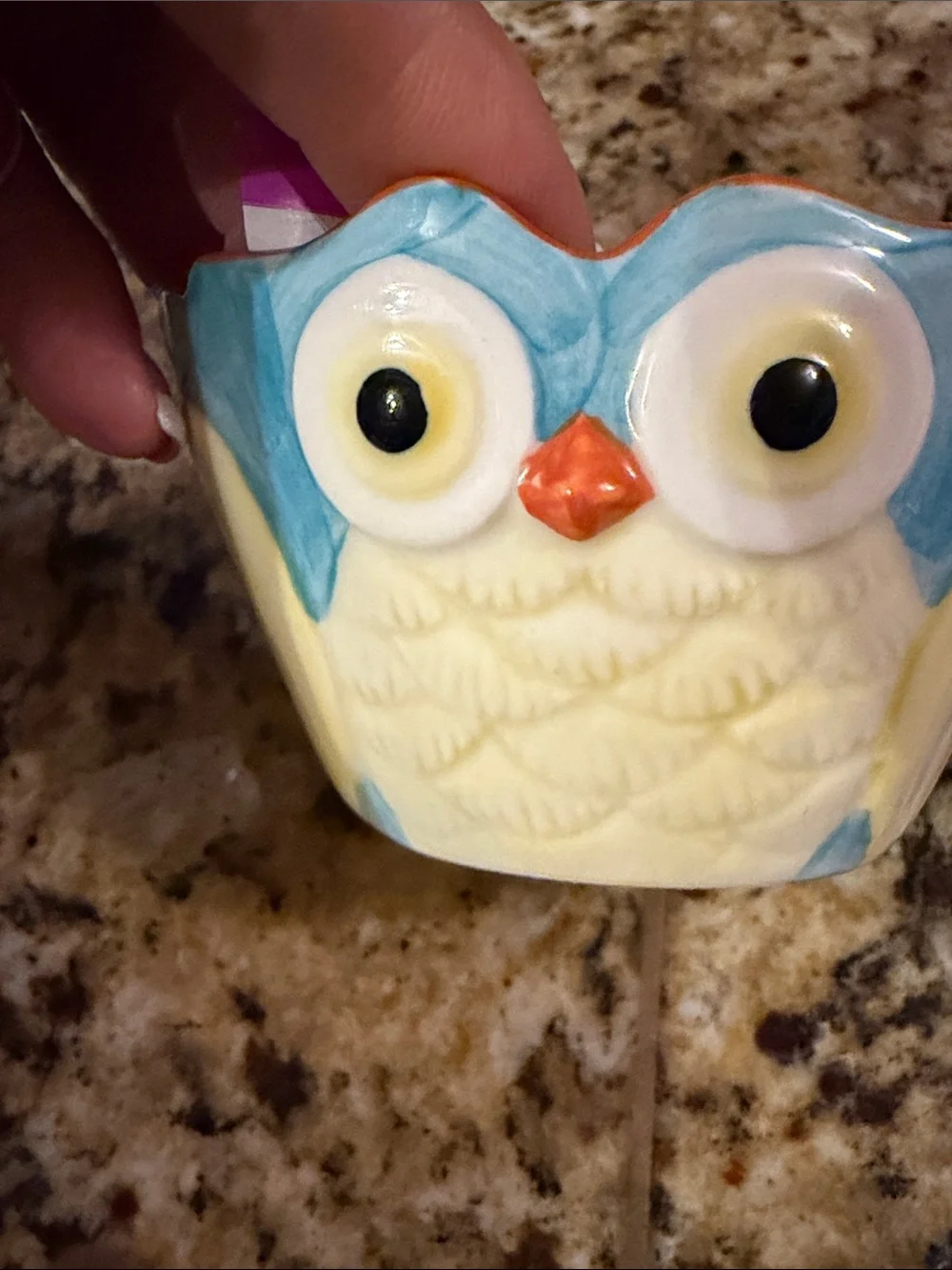 Pier 1 Owl Ceramic Nesting Bowls in Green and Blue